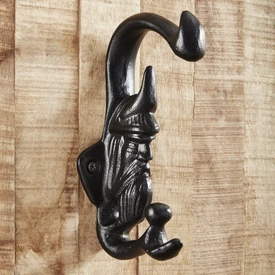 KINGS COUNTY TOOLS Cast Iron Viking Wall Hook Heavy Duty 3 Hook Coat Hanger Made in Poland