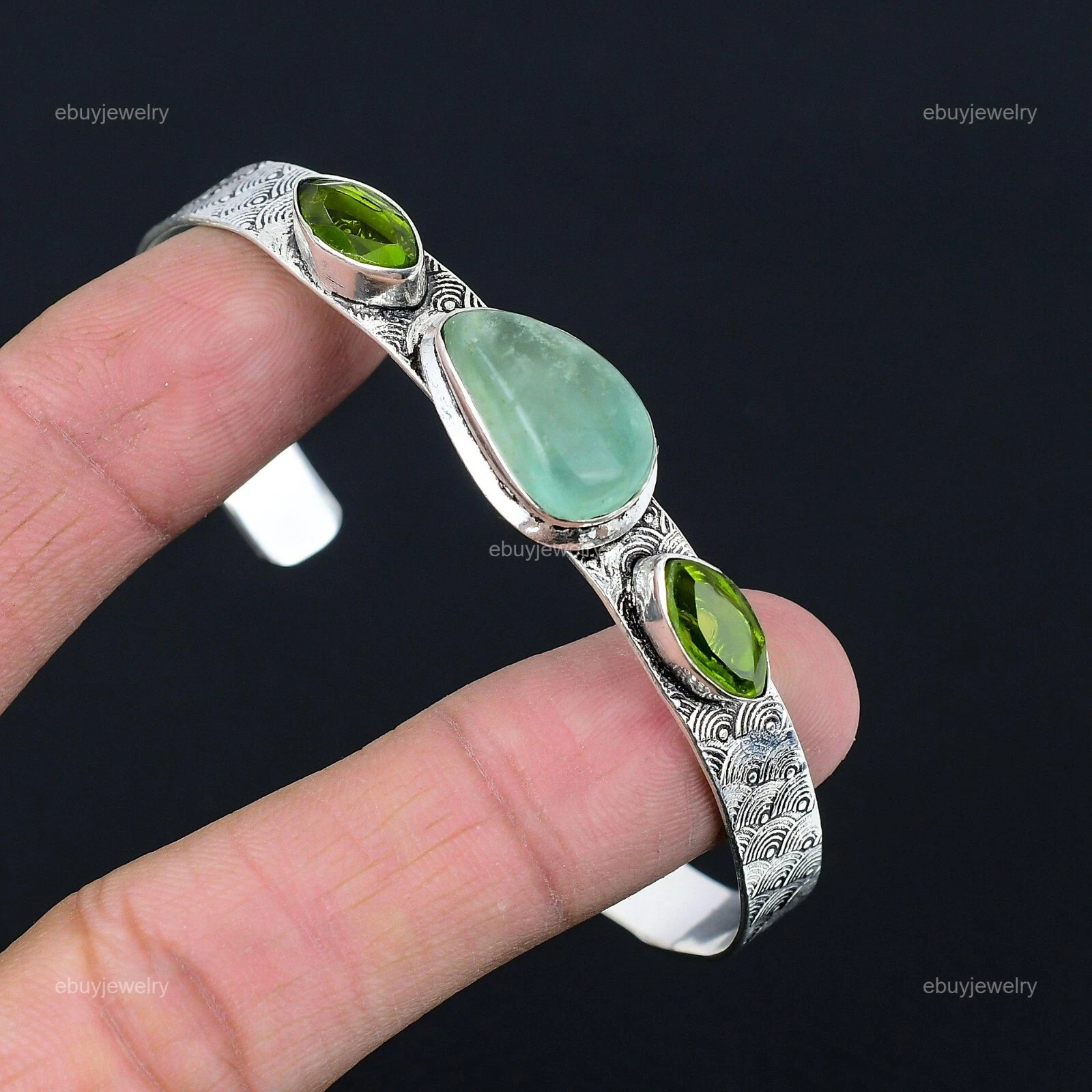 VALENTINO Bracciale Pietra Preziosa Acquateen Naturale Regolabile Argento Sterling 925 Per Donna