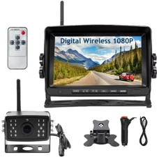 1080P Digital Wireless 7" Monitor Reverse Camera Kit for Truck RV Caravan 12-24V
