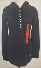 Women's Puma Black Long Sleeve Ltwt. Heritage Pullover Hoodie Top Sizes S, M, L