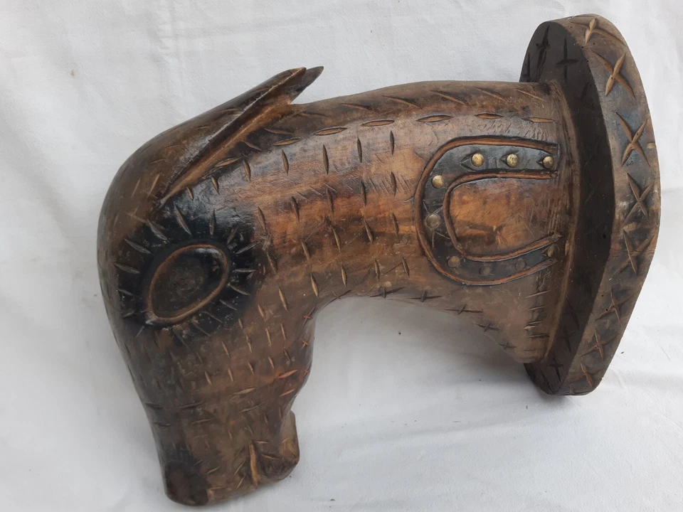 Ancienne ENSEIGNE hippique - tête de CHEVAL manège HARAS équestre ART POPULAIRE - Photo 4/4