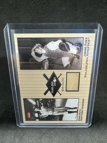 Jimmie Foxx Babe Ruth 2002 Fleer Greats of the Game Dueling Duos Bat Game Used - Picture 1 of 2