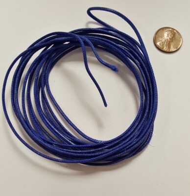 ROYAL BLUE WAXED BRAIDED COTTON VINTAGE 2mm CORD - DIY JEWELRY BEADING CORD N230