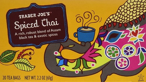 3 Packs Trader Joe's Spiced Chai Black Tea 20 Tea Bags 2.2 oz Each Pack = 60 ct - Picture 2 of 4