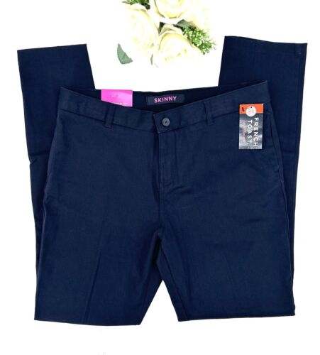 French Toast Girls Stretch Skinny Chino Pants Size 20 Navy Uniform Approved NEW