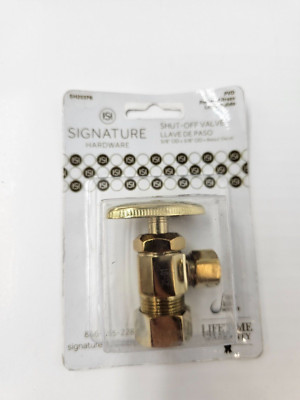 Signature Hardware Shut-off Valve 5/8'' x 3/8'' OD Compression Knob Angle  SH203PB