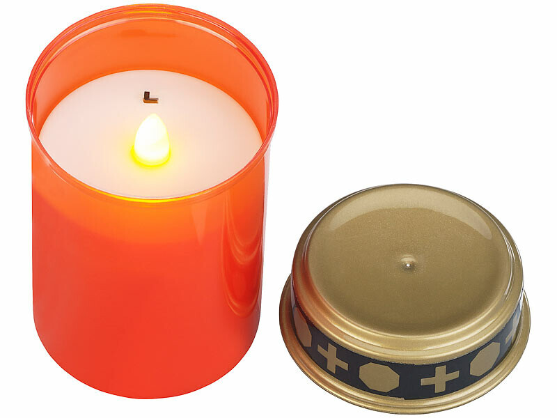 8 bougies funéraires à LED Pearl effet flamme pour illuminer les tombes et sépultures en extérieur