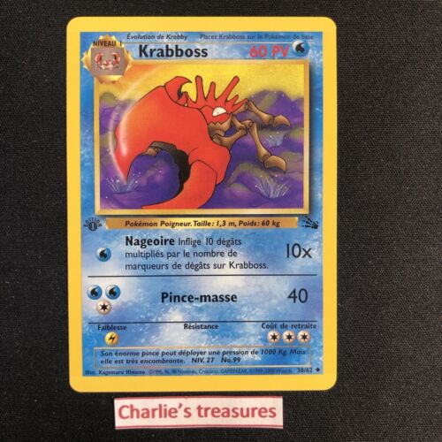 Carte Pokémon - Krabboss - Edition 1 - 38/62 - Fossile - FR - NM+ / NEUF - Afbeelding 1 van 4
