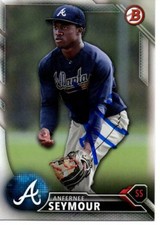 Anfernee Seymour Atlanta Braves 2016 Bowman Signed Card