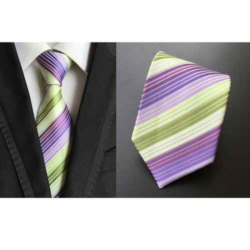 Men Stripe Grid Check Geometric Polka Dot Wavy Wedding Necktie 8CM Wide Tie - Picture 18 of 70