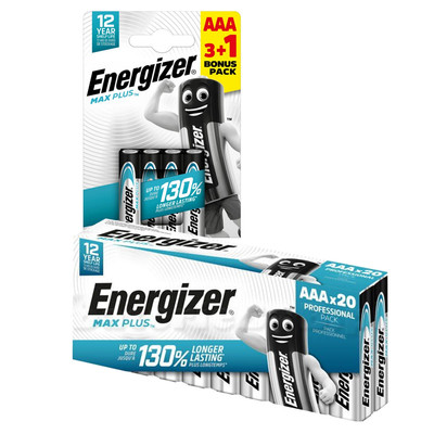 Alkalibatterie AAA MAX PLUS Energizer R3 LR03 1.5V Packung 20 / 4 Stück