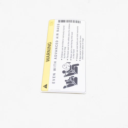 NEU MB CLA C117 SUN VISOR AIRBAG WARNING STICKER LABEL A2218171220 ORIGINAL - Bild 7 von 9
