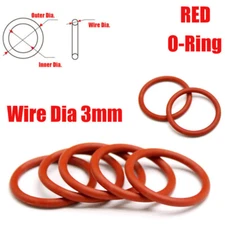Silicone Rubber O-Ring OD 36-100 mm Wire Dia 3mm Seal Washers Gaskets Food Grade