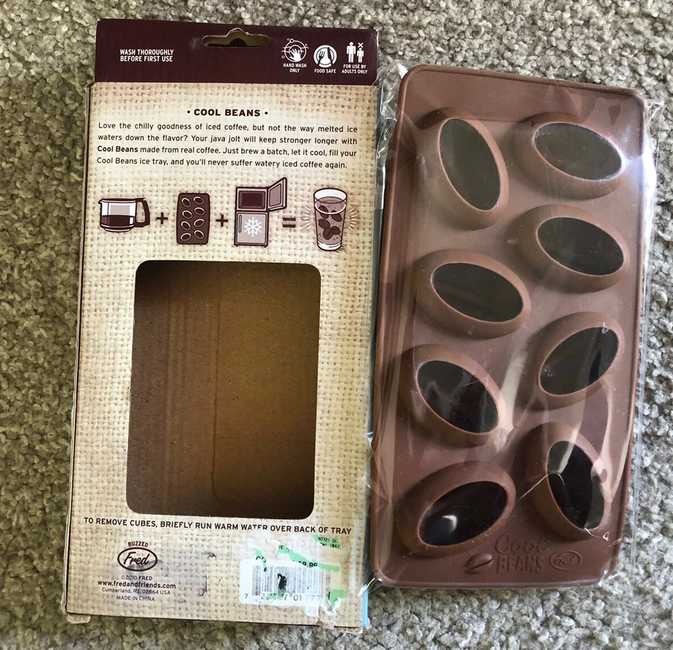 Fred Cool Beans Coffee Bean Shaped Ice Cube Tray Silicone new - Image 3 of 4