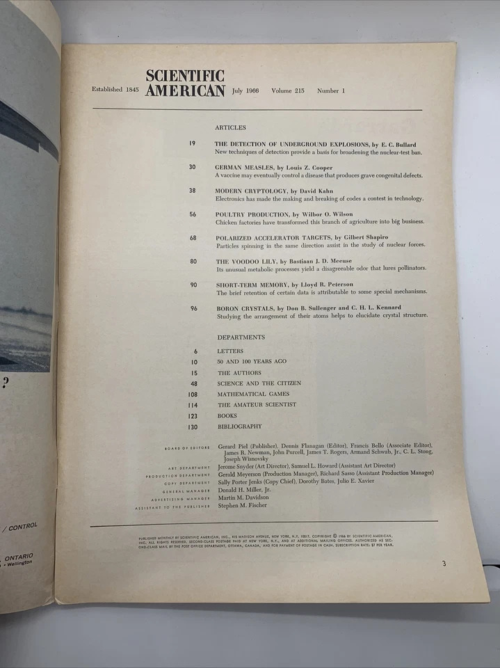 Scientific American Magazine July 1966 Chicken Factory Foto 2 de 4