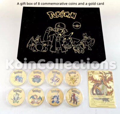 Rare Pokemon Collectable Coins + Card Gift Set Souvenir Set New Pokemon Go  | eBay