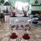 4 Pfaltzgraff Winterberry 14 oz  Water Winter holiday Goblets Glasses New In Box — photo 2