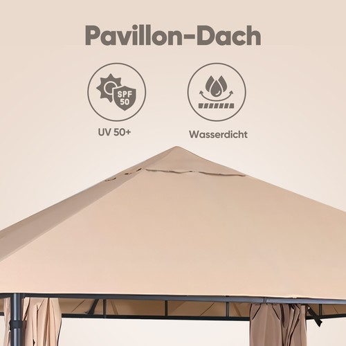 Pavillon 3x3 m Gartenpavillon Festzelt Partyzelt Gartenzelt mit 4 Seitenteile - Bild 6 von 9