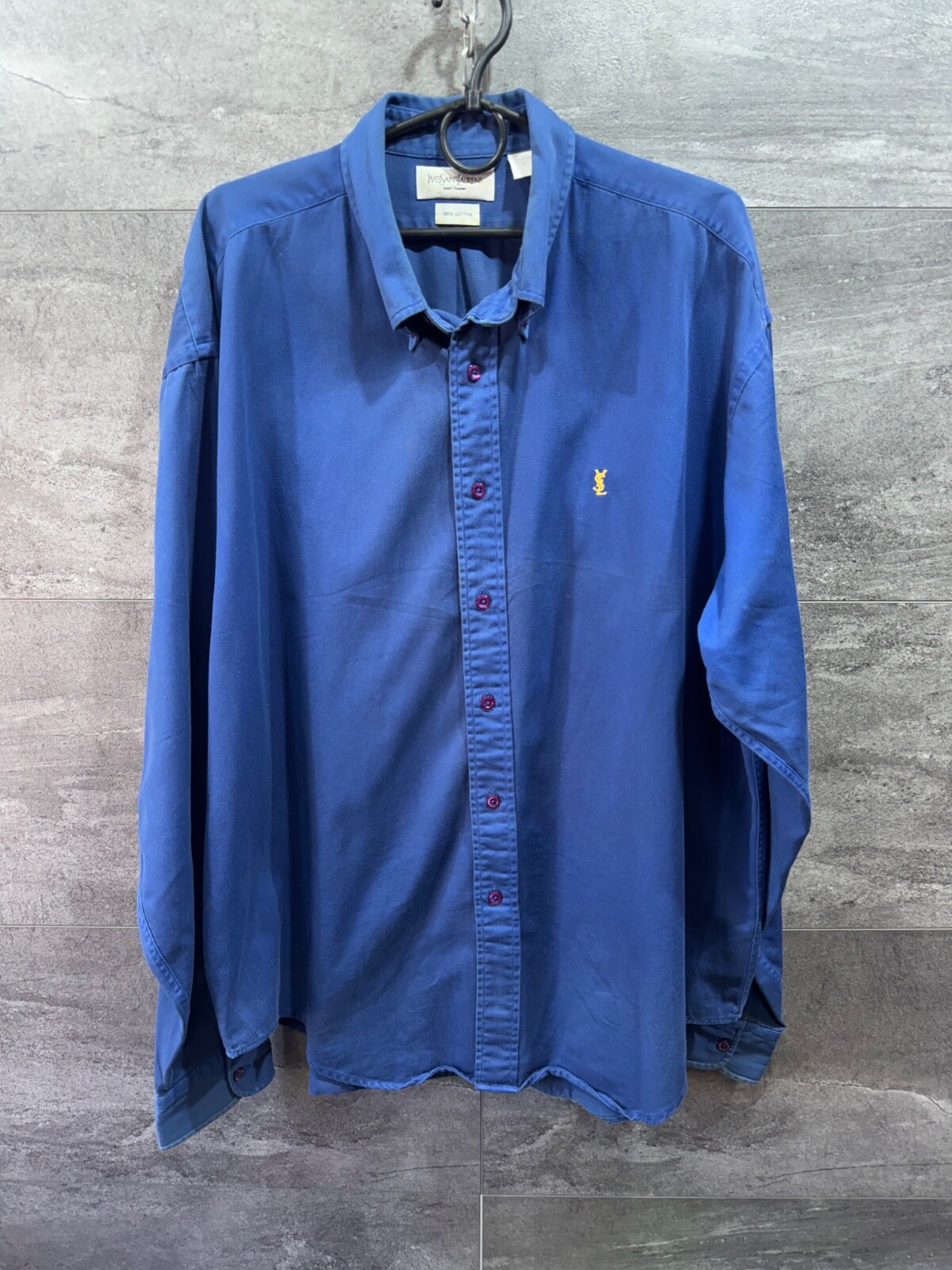 Camicia uomo YVES SAINT LAURENT vintage cotone taglia XL