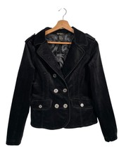 Joujou Royal Corduroy Jacket Womens Size Uk 8 Black Cotton Stretch Us Size Small