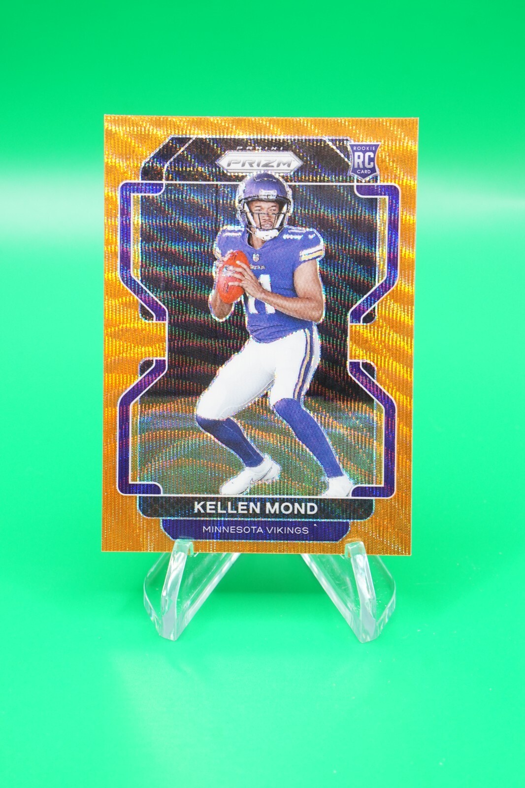 2021 Prizm Rookies Prizm Orange Wave SP /60 #351 Kellen Mond JB6