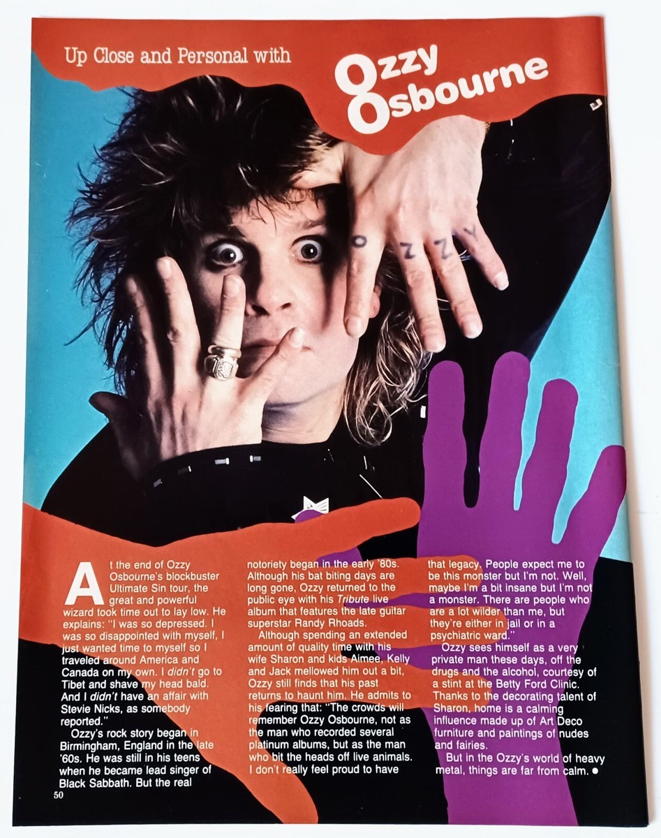 オジー・オズボーン ロックスーパーボウルXIV 復刻版ポスター OZZY OSBOURNE~ORIGINAL 1989 POSTER~VTG FULL PAGE PRINT MAGAZINE