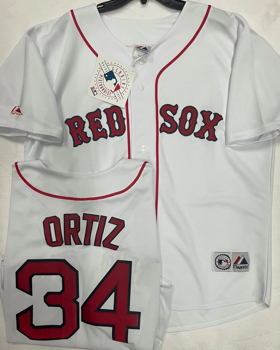 Boston Red Sox David Ortiz Men's White Home Baseball Jersey Size XL  New Majestic