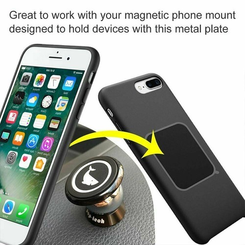 Paquete de 8 placas de metal adhesivas para soporte magnético para teléfono imán de montaje en coche a - Imagen 10 de 10