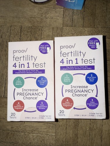 2PK- Proov Fertility 4 in 1 Test - 1 Cycle Test Kit (20 tests) Exp 1/26