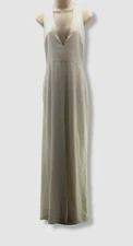 $445 Halston Heritage Women's Ivory Sleeveless Gown Dress Size 14
