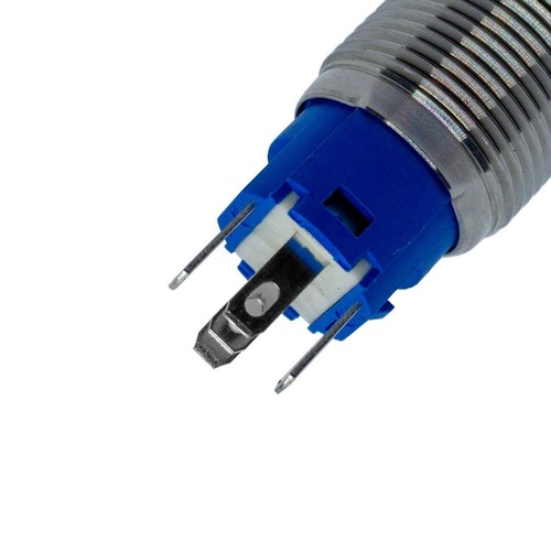Stainless steel Pressure switch Flat Ø16mm Ring LED Cold White IP65 2,8x0,5mm Pi - Picture 2 of 3