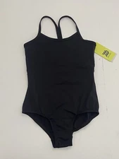 All In Motion Girls Leotard Black Ballet Dance Gymnastics Bodysuit S(6/7)