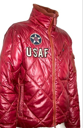 AVIREX quilted jacket Red Size M free shippping from JP - Picture 3 of 8
