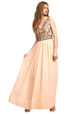 BHLDN Gold Beaded Maxi Dress NWT Size 2 Gown