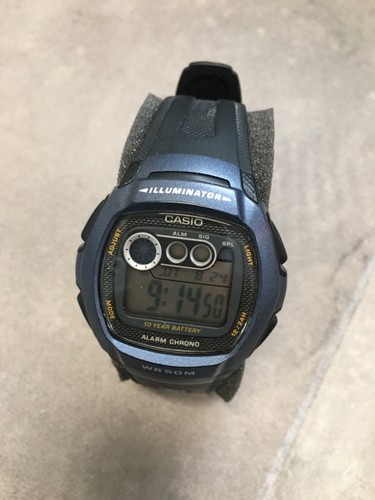 Casio Gents 2963 W-210 Sport Watch - Black Silicone Strap/Light/Alarm. | eBay