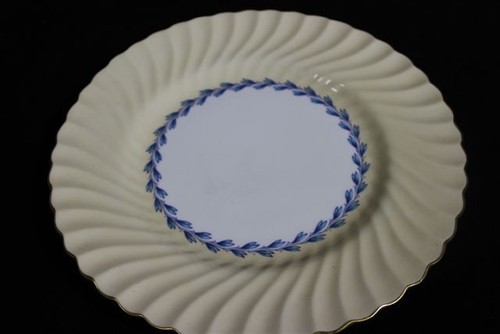 Set of 9 Minton English Cheviot 10.5" Dinner Plates Tan with Blue Flowers S573 - Picture 2 of 10