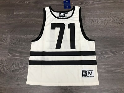 Starter Black Label Vintage Summer Mesh Tank Top #71 White Black M Brand New