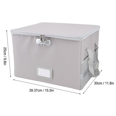 Fireproof Document Box With Lock Waterproof Portable File Organizer Storage Fit