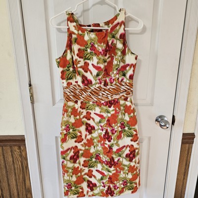 Taylor Floral Garden Dress Size 6 Sleeveless Colorful Boho Hawaiian Silk Blend