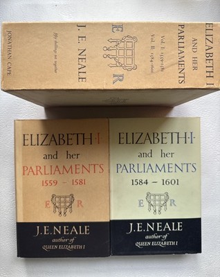 Elizabeth I & Her Parliaments J E Neale 1958 Boxed 2 Vol Tudor History Set VGC