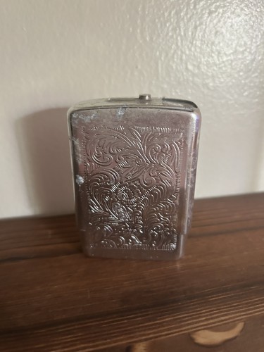 Vintage Floral Filigree Dispenser Cigarette Carton Case 1950s style 80s made