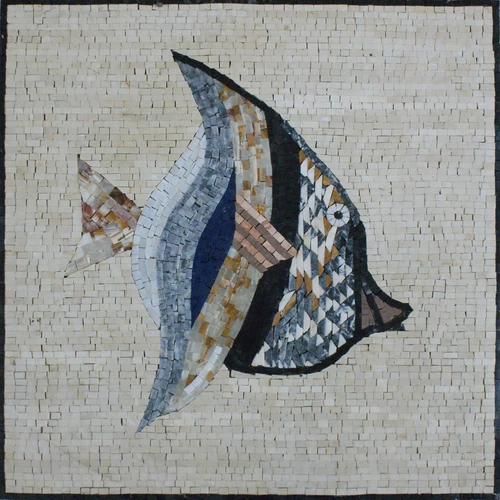 Floral Decor Colorful Fish Art Tile Stone Marble Mosaic - Picture 1 of 1