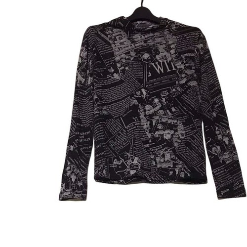 Y's Yohji Yamamoto All-Over Pattern Knit Sweater Black/White Wool Used