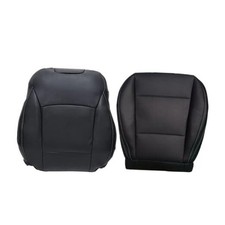 Driver Side Bottom and Top Lean Back Perforated Leather Seat Cover Black