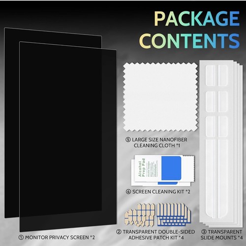 Computer Privacy Screen Filter 16:9 Widescreen Monitor 2 Pack 25 Inch - Photo 5/8