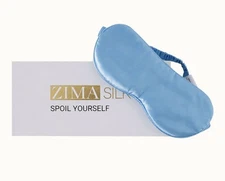 ZIMA SILK $35 Blue Sky Luxurious Sleep Eye Mask EUC