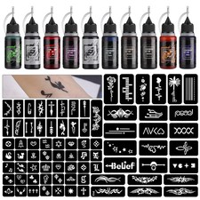 Family-Friendly Temporary Tattoo Kit: 10 Colors  84 Patterns for Every Occasion