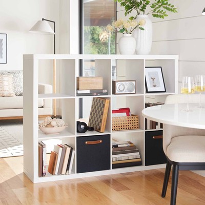 12 Cube Storage Organizer, Sturdy Construction, White Texture, Easy Assembly