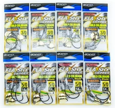 Owner 8pk Lot Flashy Swimmer TwistLOCK 3/0 5/0 Swimbait Hooks Gold Colorado