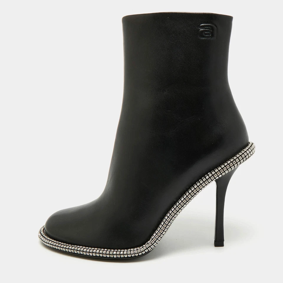 Bottines en cuir noir Alexander Wang Kira pointure 38,5 - Photo 1/4